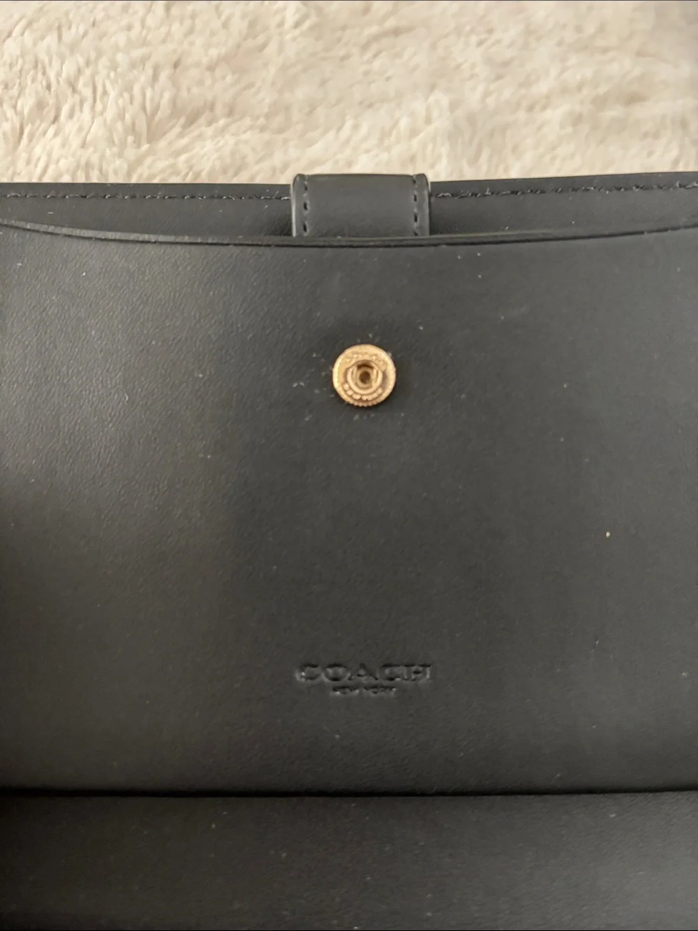 Coach Brown Signature Canvas wallet with Black Leather Trim